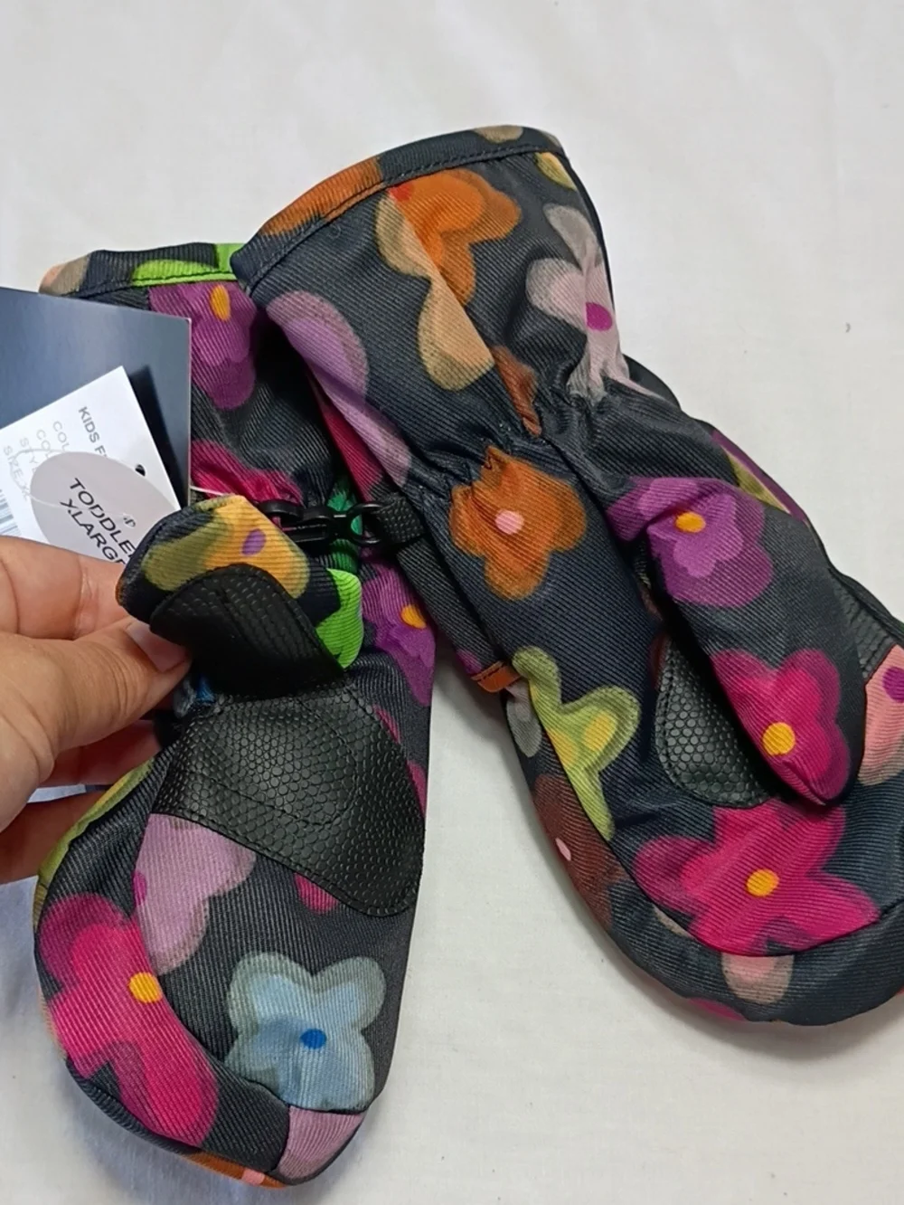 NWT Boulder Gear Toddler Girls XL Flurry Chalk Floral Print Mittens Winter